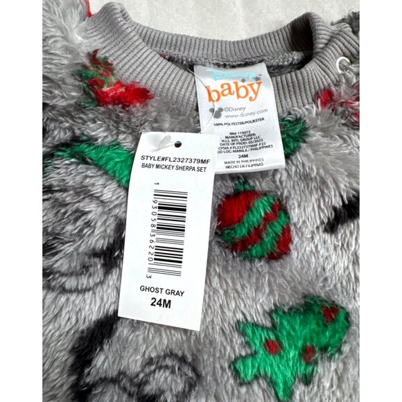Disney Baby's Mickey Mouse CHRISTMAS Sherpa Fleece Set 24 Mo Unisex Infant NWT - Picture 3 of 8